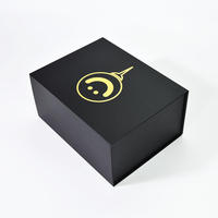 Bas quantité minimale de commande Logo personnalisé en gros de luxe noir aimant boîte de papier perruques vêtements carton pliant magnétique boîte-cadeau boîtes de papier d'emballage