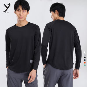 Vente en gros T-shirts de fitness grande taille pour hommes, hauts de sport respirants à manches longues et à séchage rapide, vêtements de gymnastique avec couche de base - Product Image 1