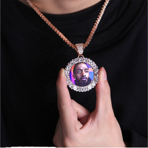 Diamant de laboratoire en or certifié IGI, portrait personnalisé avec photo, bijou de luxe style hip-hop, cadeau - Product Image 1