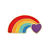 Nouveauté : Badges irisés en gros, badges colorés de fierté LGBT, broche personnalisée, drapeau en métal de dessin animé, épinglette en émail doux arc-en-ciel