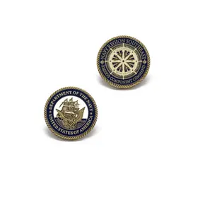 Fabricant de pièces en métal personnalisées sans minimum moulage sous pression 3D pièces en émail vierge Navy Air Marine Corps Souvenir Challenge Coin