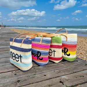 Summer Beach <b>Bags</b> Outdoor Travel Large Capacity Beach Tote <b>Bags</b> Customized <b>Straw</b> Handbag for Beach - Product Image 1