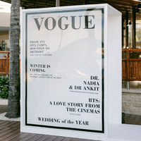 Afneembare White Magazine Photo Booth Box Achtergrond Aangepaste Mode Fotocabine Met Led Verlichting En Bloemen