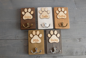 <span class=keywords><strong>Crochet</strong></span> mural décoratif personnalisé en bois en forme de patte de chien pour vêtements, laisses, manteaux et accessoires pour animaux de compagnie - Product Image 6