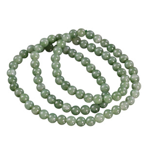 Bracelet en quartzite imitation Shetai Jadeite Chalcedony, 6mm, trois brins, style simple et frais, bijoux en cristal pour femmes - Product Image 5