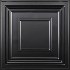 Panneau de plafond carré 3D en PVC <span class=keywords><strong>noir</strong></span> mat, installation rapide, panneau sans colle pour salle de sport, chambre, salle à manger, décoration intérieure, panneaux muraux - Product Image 2