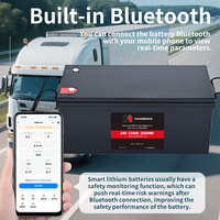 Baterai Truk Tugas Berat LiFePO4 Bluetooth 25.6V 200Ah 300Ah Grosir untuk AC Parkir Cuaca Dingin dan Starter Cepat