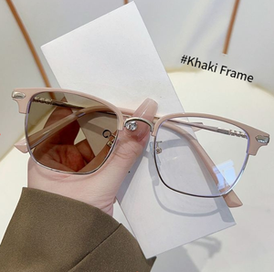 色を変えるメガネハーフフレームフレームアンチブルーライトインテリジェントフォトクロミック茶色メガネ - Product Image 4