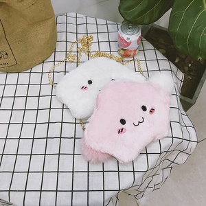 Dễ Thương Phim Hoạt Hình Mềm Lông Mây Purse Crossbody Phụ Nữ Mini Chain Plush Purse Điện Thoại Túi Xách Thời Trang 2021 - Product Image 5