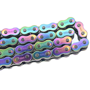 Catena di trasmissione colorata per moto 415/420/428/428/520 <span class=keywords><strong>H</strong></span> <span class=keywords><strong>O</strong></span> <span class=keywords><strong>X</strong></span>, catena a rulli a doppio passo con tempra ad alta frequenza - Product Image 3