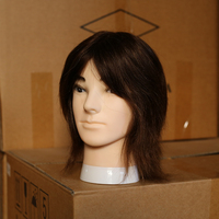 8 pouces 100% cheveux humains mâle formation tête Mannequin poupée Mannequin tête pour pratique style coupe