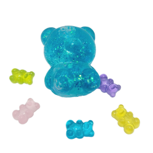 CHENXI 2025 Nuevo Juguete de Peluche de Oso de Goma con Bolas de Azúcar de 4 Colores, Estilo Japonés y Coreano, con Paquete de PVC y Colgante de Oso - Product Image 1