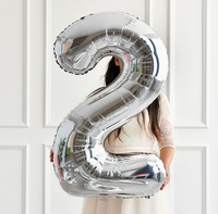 Vente en gros de 1 ballon en aluminium numérique rayé blanc et noir de 40 pouces pour anniversaire, Saint-Valentin, Nouvel An