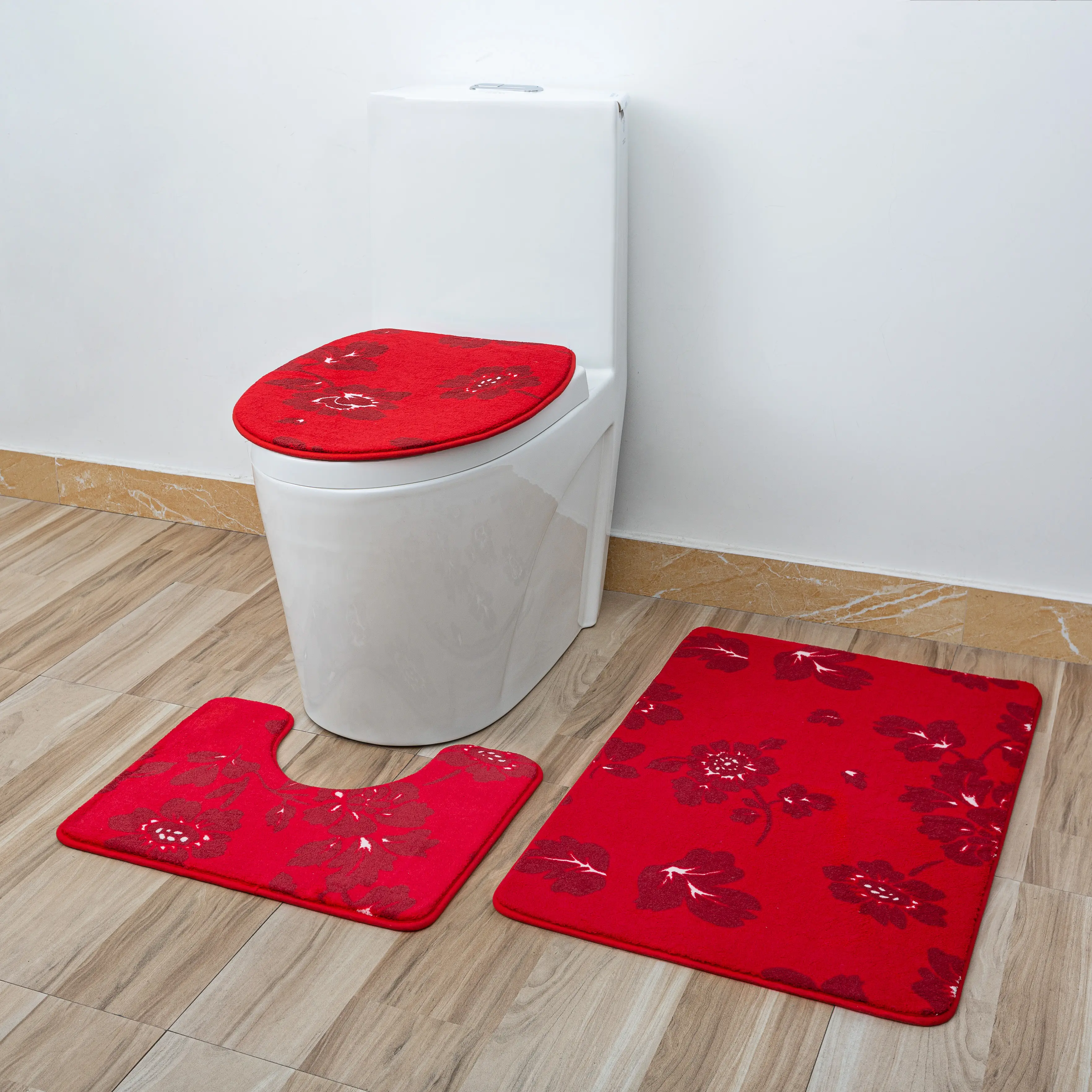 מיקרופייבר רך חדר אמבטיה שטיחים שלושה חלקים שאגי שטיחי רצפת רצפת רכים ללא החלקה בית דקורטיביים שטיחי רצפת אמבטיה ללא החלקה