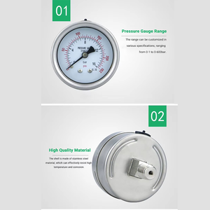 Manômetro Hidráulico de Pressão em Aço Inoxidável com Escala Dupla Psi, Compacto, Medidor de Pressão de Vácuo - Product Image 5