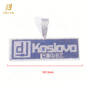 Joyería <span class=keywords><strong>de</strong></span> Lujo NUOYA, Colgante <span class=keywords><strong>de</strong></span> Plata 925 <span class=keywords><strong>con</strong></span> <span class=keywords><strong>Nombre</strong></span> Personalizado, Incrustado <span class=keywords><strong>con</strong></span> Circonitas Azules y Blancas, Estilo Hip Hop, Regalo para Hombres y Mujeres - Product Image 6