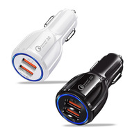 Charge rapide USB 3.0 Chargeur de voiture double port USB 18W 6A Charge rapide Adaptateur portable pour téléphone portable Chargeur de voiture Charge rapide