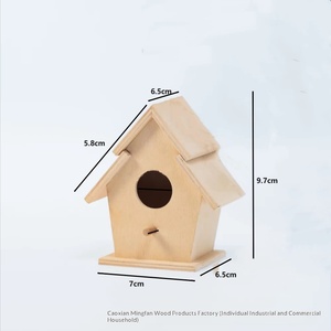 Support de mangeoire à <span class=keywords><strong>oiseaux</strong></span> en bois massif pour petit nichoir, à suspendre, pour mini-jardin extérieur, aucun assemblage requis - Product Image 6