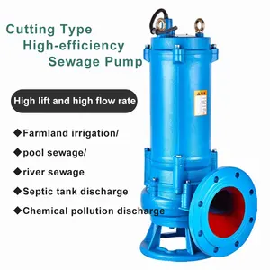 High Lift And High Flow Rate 7.5hp Impeller Self Priming Sewage Pump 7kw Cutting Type Submersible Sewage Water Pump