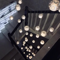 Lustre moderne de luxe blanc pour escalier, avec cristaux, hauteur réglable, LED E12, pour salon, villa, hall d'entrée, foyer