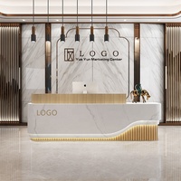 Salon de beauté, entreprise hôtelière, nouveau comptoir d'accueil personnalisé de style chinois, design moderne et minimaliste, réception
