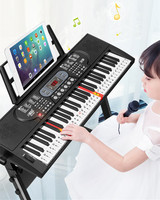 White 61-Key Children's Educational Digital Keyboard Piano with Lighting 200 Rhythms & 200 Tones-Portable Toy Musical Instrument