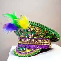 Chapeau de Capitaine Steampunk à Strass à Faible MOQ, Chapeau de Pirate avec Logo Personnalisé, Idéal pour Spectacles de Falconerie et Banquets Médiévaux