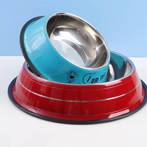 Cuencos de agua y comida de acero modernos personalizados Diseño sin derrames de alta calidad con soporte ecológico para viajes de mascotas al aire libre - Product Image 1