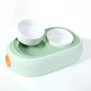 New Design Detachable Pet Ceramic Bowl Anti-splash Cat Double Food Bowls Neck Protection Dog Feeder Easy to Clean