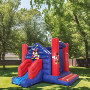 Thương mại cấp mickey mouse inflatable lâu đài bouncy phim hoạt hình inflatable <span class=keywords><strong>trampoline</strong></span> với trượt cho ngoài trời - Product Image 1