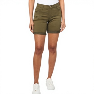 Fabricante de Shorts de Mezclilla Personalizados para Mujer, OEM ODM |   Shorts Vaqueros de Cintura Alta con Lavado Vintage |   Shorts de Mezclilla de Marca Privada al por Mayor - Product Image 3