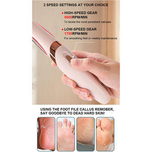 Lime à pied électrique automatique, ensemble de meuleuse, éliminateur de peau morte, de callosités sèches, outil de pédicure pour les soins des pieds avec 2 têtes de rouleau amovibles - Product Image 2