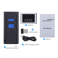 Lecteur de codes-barres portable sans fil 1D 2D IOS Android, mini scanner Bluetooth pour l'inventaire et la logistique