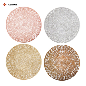 Wholesale <b>Placemat</b> Insulation Mat Party Desktop Decoration Luxury <b>Gold</b> PVC Injection Molded <b>Placemat</b> for Wedding - Product Image 2