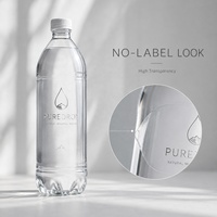 Autocollants personnalisés ultra-transparents pour bouteilles d'eau minérale, imperméables, aspect sans étiquette, étiquetage transparent sur transparent, prix usine, MOQ 1 pièce