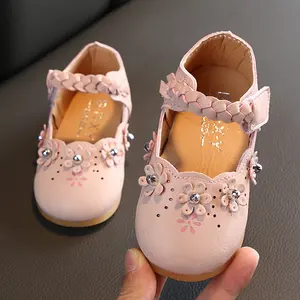 花式童鞋甜美设计pu时尚花儿童女婴鞋