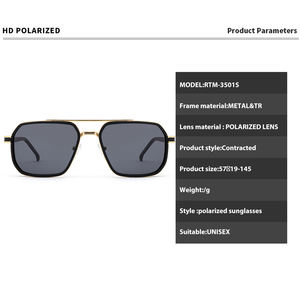 2025 ultimi occhiali da sole polarizzati quadrati retrò per donne e uomini Logo personalizzato UV400 occhiali da sole Tac materiale lenti Gafas De <span class=keywords><strong>Sol</strong></span> - Product Image 3