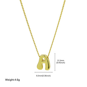 Collana con Ciondolo a Forma di Lettere dell'Alfabeto Inglese (26 Lettere) in Stile Hip Hop, Personalizzabile, <span class=keywords><strong>Regalo</strong></span> di Compleanno per Donne - Product Image 5