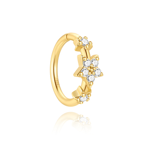 Aro de Nariz Minimalista de Plata de Ley S925 Chapado en Oro al por Mayor con Piedra CZ Brillante para Mujer - Product Image 5