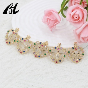 Bijoux en laiton plaqué or jaune 14 carats personnalisés haut de gamme pendentif coeur <span class=keywords><strong>Honu</strong></span> tortue de mer hawaïenne CZ avec collier de plaque signalétique en Zircon - Product Image 4