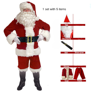Costume de Père Noël Haut de Gamme en Velours de Soie Doré pour <span class=keywords><strong>Enfants</strong></span> et Parents, Tenue de Cosplay Festive de Noël, Vente en Gros Usine - Product Image 3