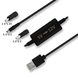 Cable de aumento de 5V, 9V A 12V, 2464 con interruptor de transferencia, Usb A macho, convertidor DC5521, potenciador de módulo de CC