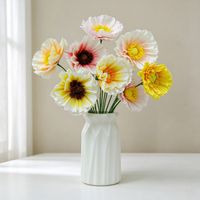Fleur de pavot en papier crépon faite à la main, réaliste, multicolore, M1032, pour bouquet de mariage, vase décoratif, fête, événement