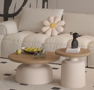 طاولة قهوة خشبية زخرفية رائجة للمنزل والمكتب وغرفة الطعام، تصميم بسيط، طاولة قهوة خشبية مستديرة عصرية - Product Image 5