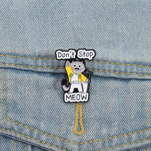 Do Not Stop Meow esmalte Pin Freddie Lead Vocals gato de dibujos animados broche solapa insignia joyería regalo para Fans al por mayor - Product Image 1