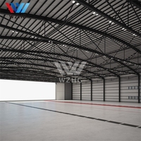 Hangar à structure en acier Bâtiments de grand espace préfabriqué Structure métallique en acier Garage de stockage à vendre