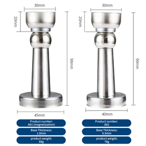 Butée de porte anti-collision en acier inoxydable 304, butée magnétique pour poignée de porte, tampon de protection mural silencieux et antichoc - Product Image 2