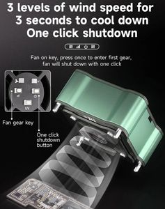 Kipas pendingin penyembuhan 2 in 1 dengan lampu LED untuk ponsel PCB perbaikan pengelasan cepat pemanasan pembuangan asap Exhausting Fan - Product Image 6