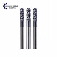 Fraise à queue sphérique 1/2 pouce à 4 cannelures en carbure monobloc, outil de fraisage CNC impérial pour le traitement de l'acier