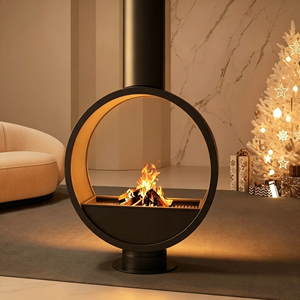 Cheminée suspendue sans fumée, véritable feu bio, poêle à bois <span class=keywords><strong>suspendu</strong></span>, personnalisable pour salon - Product Image 2